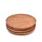 Acacia Wood Round Platters Set of 4 for Ottoman or Side Table, Charcuterie Board or Cheese Platter for Living Room (8" x 8" x 0.75")